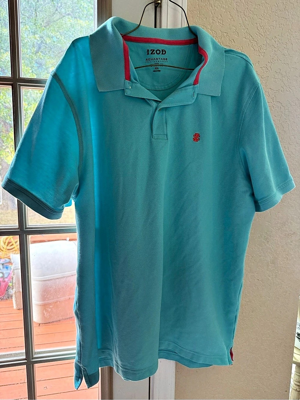 IZOD Advantage Performance Men's Polo Blue & Red XXL Like New